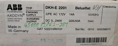 ABB DKH-E 2201 SERVODRIVE Belüftet 3/PE ,14A neuwertig, unused sparepart