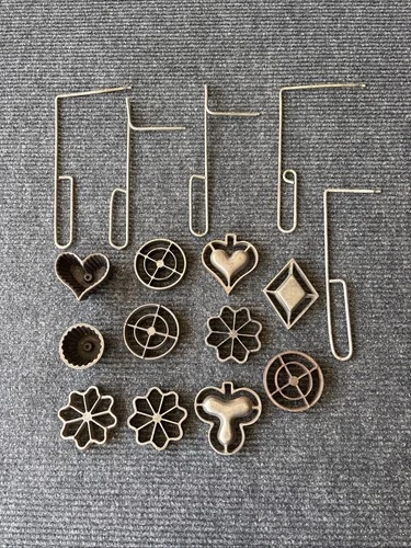 Vintage Cast Iron Cookie Press Lot Of  11 Griswold