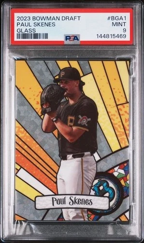 2023 BOWMAN DRAFT BOWMAN GLASS #BGA1 PAUL SKENES PSA 9