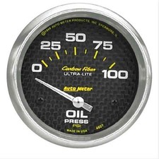 Auto Meter 4827 Carbon Fiber Oil Pressure Gauge
