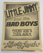 Little Jimmy Bad Boys Liberty Lunch Austin 1980s Double Date Flyer Blues Rock
