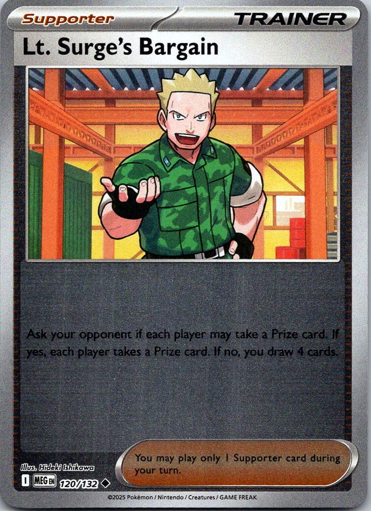 Lt. Surge's Bargain - Reverse Holo Uncommon ME01: Mega Evolution - 120/132 NM