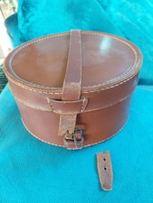 Vintage Round Leather Collar Box Possibly Edwardian Good condition 