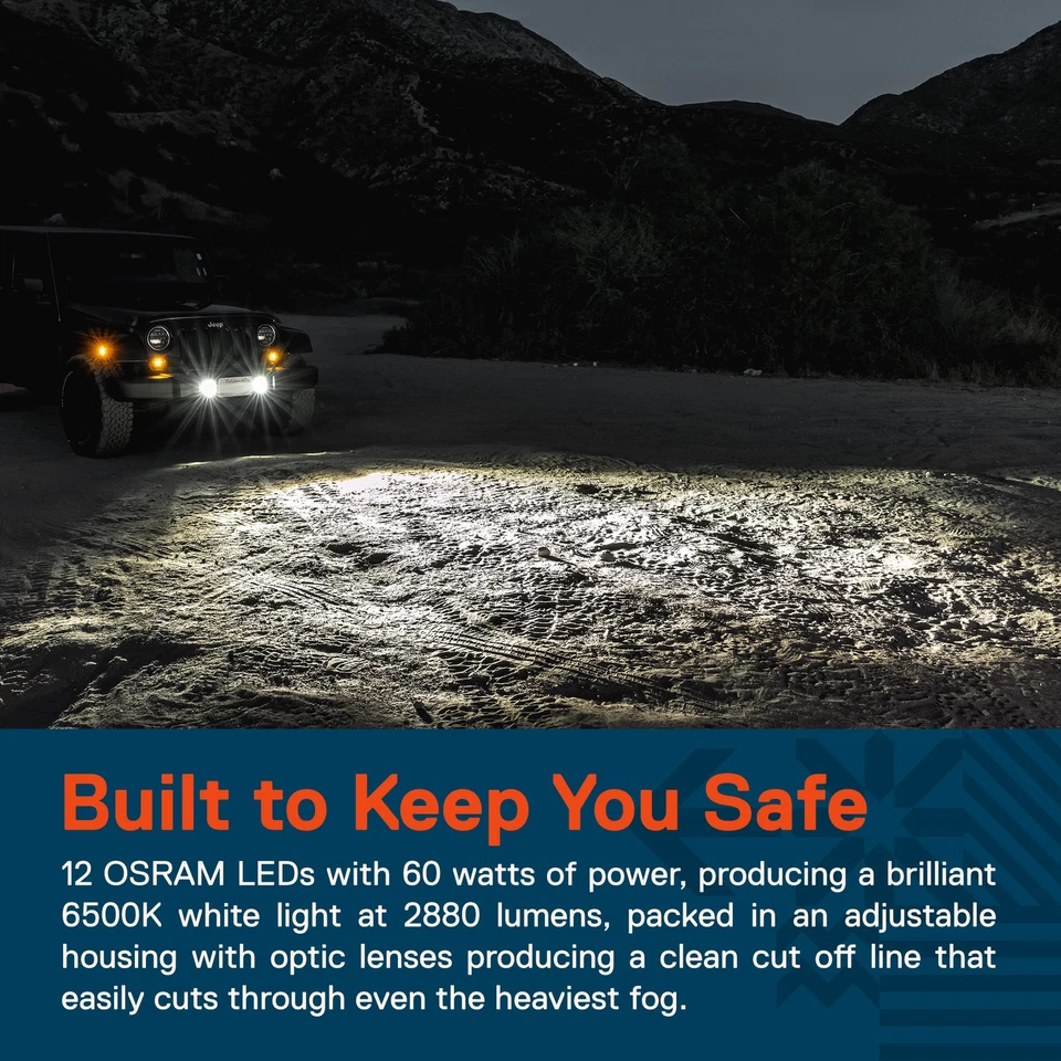 07-18 Jeep Wrangler JK JKU 18+ JL JT Rubicon Sahara Front Bumper Fog Light Lamp - Изображение 2 из 4