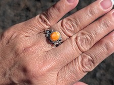 Handmade Navajo Sterling Silver Spiny Oyster Ring Jewelry Size 6.5US