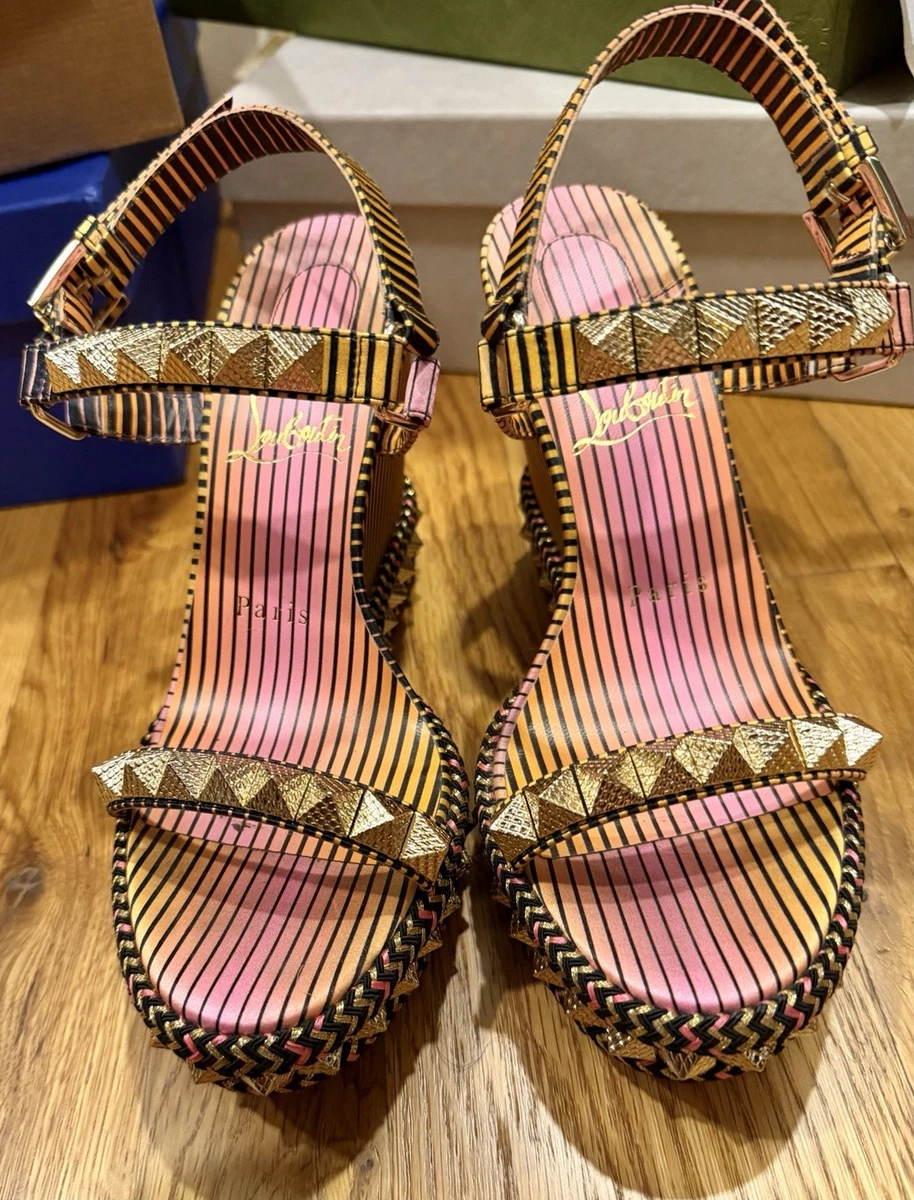Christian Louboutin Women's Wedge Multicolor Heels for Women for