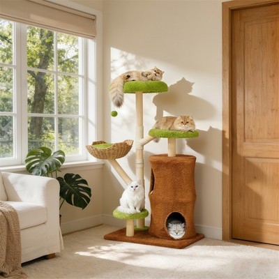 56  Vivid Green Cat Tree Tower Multi-level Furniture Scratching Post Aesthetic