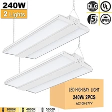 2X 240W LED Linear High Bay Light,Industrial Warehouse Light Adjustable 3K 4K 5K