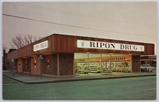 Ripon Drug California Vintage Postcard Drugstore