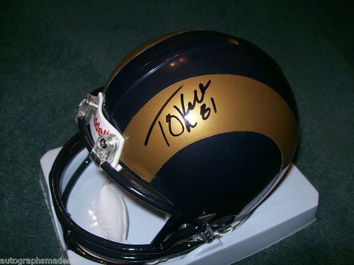 TORRY HOLT ST LOUIS RAMS SIGNED MINI HELMET W/COA - Picture 2 of 4