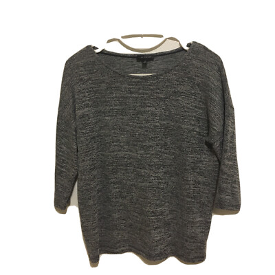The Limited Marled Top Black and Gray Size XS 3/4 Length Sleeves Work Neutral
