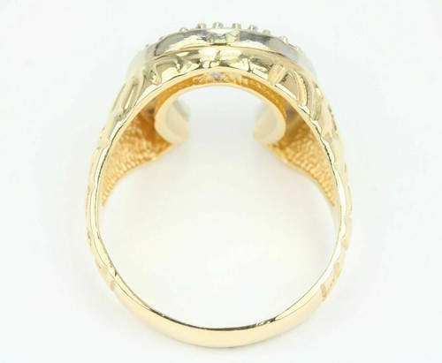 2 Ct Simulated Diamond Men's Horseshoe Engagement Ring In 14K Yellow Gold Finish - Picture 4 of 9