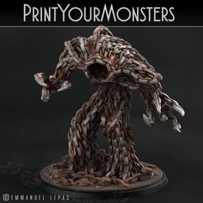 3D Printed Print Your Monsters Chain Golem - Total Golems 28mm - 32mm D&D