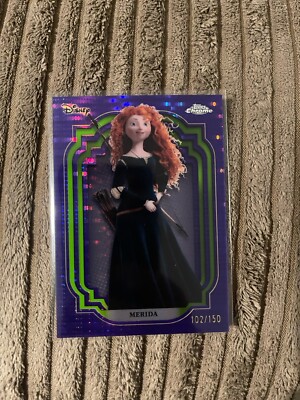 Topps Disney Chrome 2024 Princess Merida From Brave Blue Card Numbered 102/150