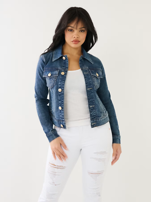 True Religion 207679 Jesse Single Needle Slim Denim Jacket Medium