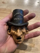 Cast Iron Beer Bottle Opener Ole Masters Americana BBQ Patina Man Cave Decor