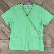 SB Scrubs Medical Nurse Scrub Top Size Medium Pockets Green Lime