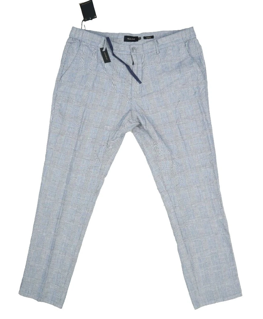 Pantalones a cuadros de lino para hombre