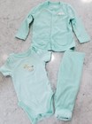 Small Wonders Infant Baby Boy Girl 3-6m 3PC Set Bodysuit Pants Jacket Mint Green — photo 1