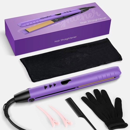 Flat Iron Hair Straightener Curler 2in1 Adjustable Temp Straightening Irons LCD - Picture 1 of 11