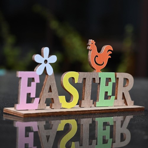Adornos de madera de Pascua placa alfabeto de madera decoración de escritorio D4T6 D5H ~ - Imagen 3 de 12