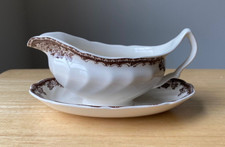WEDGWOOD PLYMOUTH Gravy Boat & Underplate - Williams-Sonoma - England - VGUC