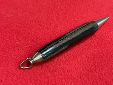 Vintage Mechanical Pencil Pendant - Black And Brown Marbled