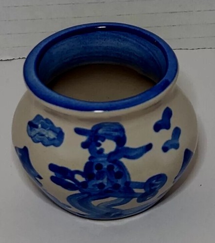 M A Hadley Sugar Bowl Skier Open Stoneware Small HTF Signed USA - Picture 2 of 12