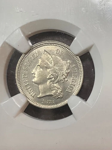 NGC MS63 1873 THREE CENT NICKEL CLOSED 3 BRIGHT WITH GREAT LUSTER