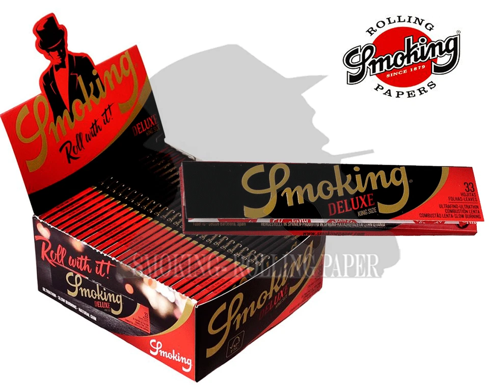 Smoking Deluxe King Size Lunghe Nere – 50 Libretti Originali De Luxe