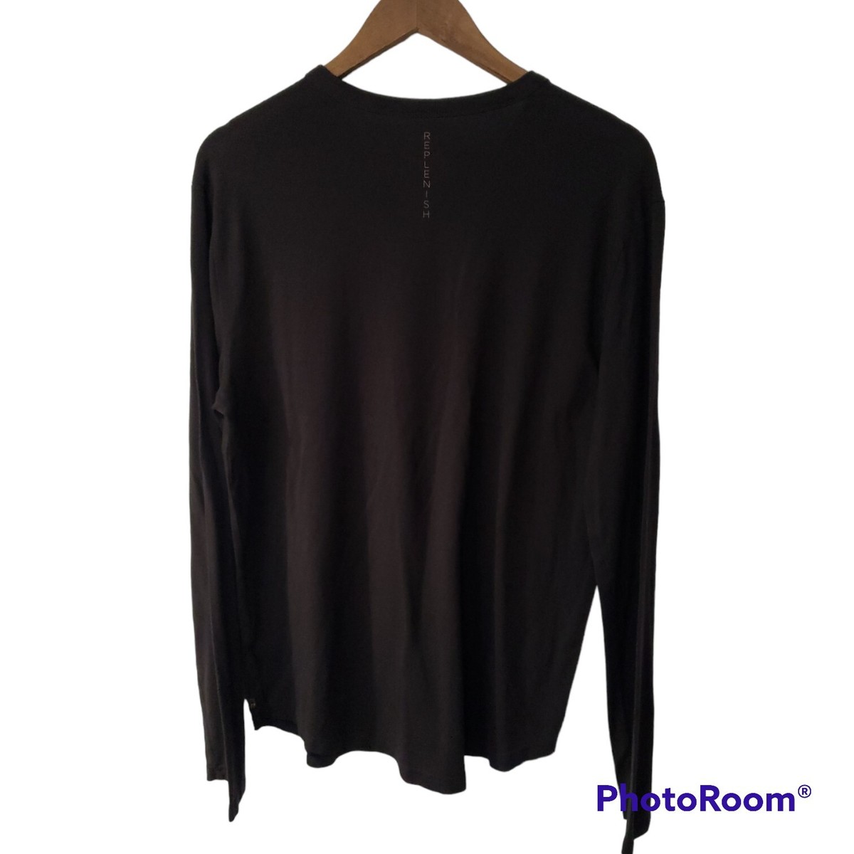 Copper Fit Small Long Sleeve Modal Knit Top Black Solid Split Neck Copper Fit Small Long Sleeve Modal Knit Top Black Solid Split Neck