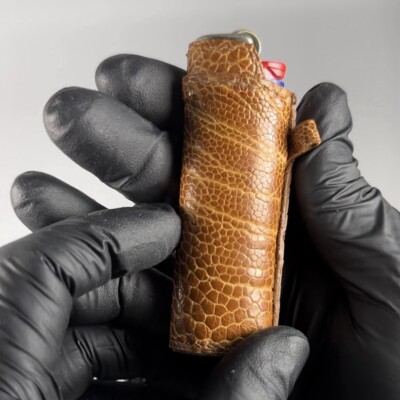 Ostrich leg lighter case, Bic lighter case, luxury lighter, key fobs,