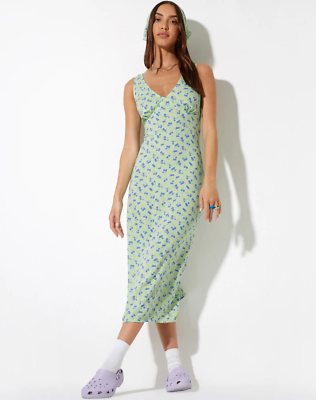MOTEL ROCKS Lisheva Dress in Lime Floral (MR54) | eBay Australia