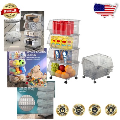 Quality Stackable Storage Bins for Kitchen, Toy, and Bathroom Essentials
