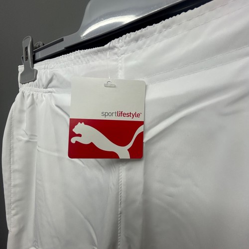 NUEVO PUMA Mujer Blanco Tejido Pantalones de Pista XS Reino Unido 8 Deportes Atlético Logo - Imagen 3 de 12