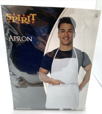 NEW Chef Costume Kitchen Apron & Hat Restaurant Spirit Halloween White Z1
