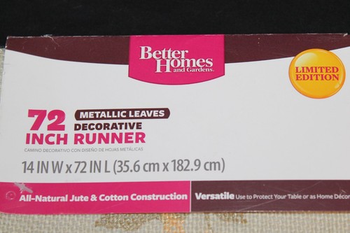 Better Homes and Gardens Metallic Blätter dekorativer Tischläufer 14x72 neu - Bild 2 von 6
