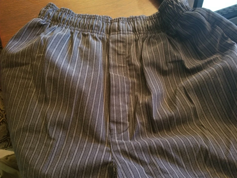 Uncommon Threads unisex Chef Pant Yarn-Dyed - (4003) Grey Triple Pinstripe  - Image 4 of 4