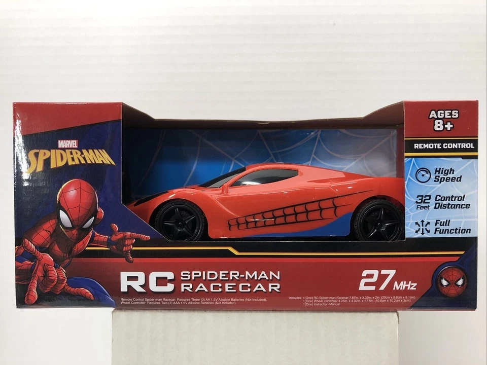 Spider-Man carro de corrida controle remoto alta velocidade 32 pés distância função completa idades 8+ Marvel - Imagem 2 de 4