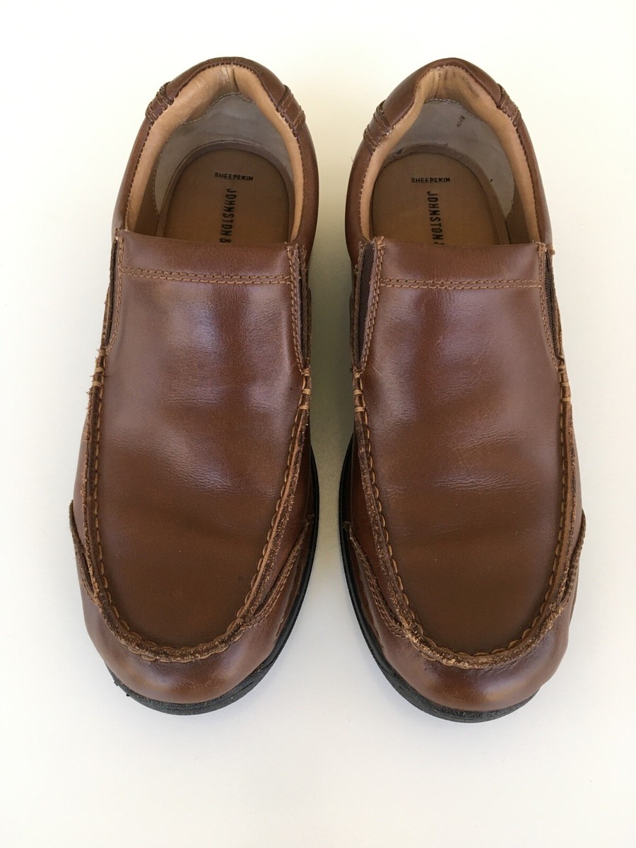 Johnston & Murphy Shuler Mens Brown Sheepskin Slip on Shoes  display picture 3