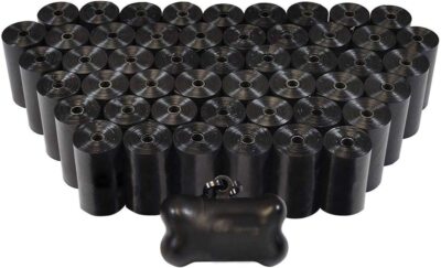 1,000 Pet Waste Poop Bags With Two Dispensers(BLK)