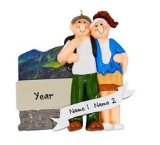 PERSONALIZED Mountain Vacation Couple - Family Christmas Ornament
