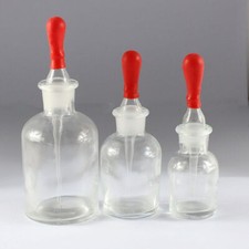 Glass Transparent Bottle with Dropper for Laboratory Reagents (30ml-125ml)
