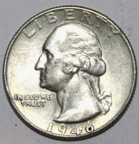 1946-P Washington Silver Quarter - AU - #1975EA