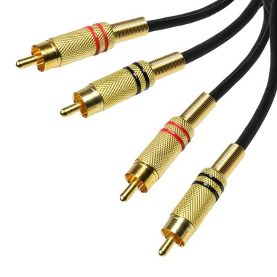Cinchkabel Audio Stereo RCA Kabel Metallstecker Haube schraubbar Robust 1,5m 10m