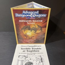 AD D 2nd Ed. Dungeon Master's Screen w/Terrible Trouble at Tragidore REF1 1989
