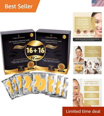 Luxurious 24K Gold Under Eye Patches - 32 Pairs for Dark Circles & Puffiness