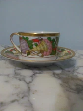 Christian Dior fine china Christmas cup and saucer with 24k gold trim