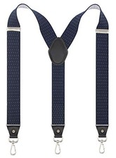 Timiot Mens Suspender with Swivel Hooks Adjustable Braces Y Shaped Navy Dots