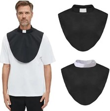 2pcs in Pack Unisex Clergy Black Tab Collar Clerical Bib Collar with Insert W...